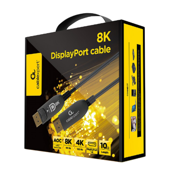 DisplayPort kabal 10m GEMBIRD, muški DisplayPort na muški DisplayPort Active Optical (AOC) 8K AOC Premium Series, CC-DP8K-AOC-10