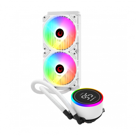 CPU hladnjak AIO Liquid RAMPAGE HELIOS C15 White 12cm Fan Temperature Display Intel/AMD ARGB 240mm Liquid Cooling CPU Fan, 40917