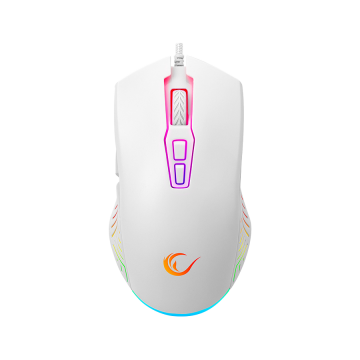 Miš gaming RAMPAGE SMX-G68 SPEAR Full RGB 7200DPI White 7D Macro Gaming Mouse, 35504