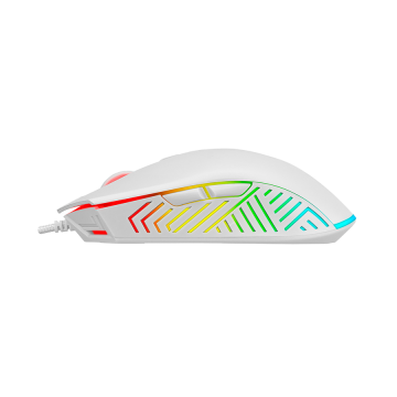 Miš gaming RAMPAGE SMX-G68 SPEAR Full RGB 7200DPI White 7D Macro Gaming Mouse, 35504
