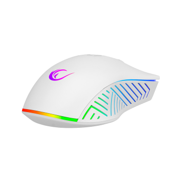 Miš gaming RAMPAGE SMX-G68 SPEAR Full RGB 7200DPI White 7D Macro Gaming Mouse, 35504