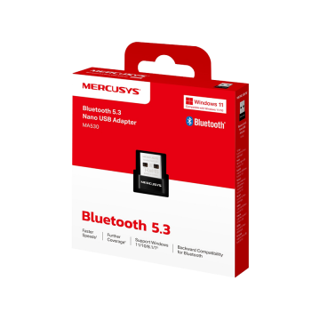 USB Bluetooth dongle Mercusys MA530 Bluetooth 5.3 Nano USB Adapter, Bluetooth 5.3, Nano-Size, USB 2.0, Supported operating syste