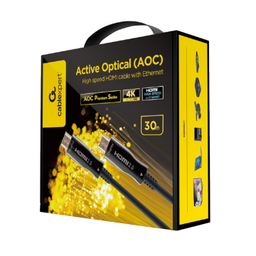 HDMI kabl GEMBIRD, 30m, Active Optical (AOC) High speed +Ethernet AOC Premium Series CCBP-HDMI-AOC-30M-02