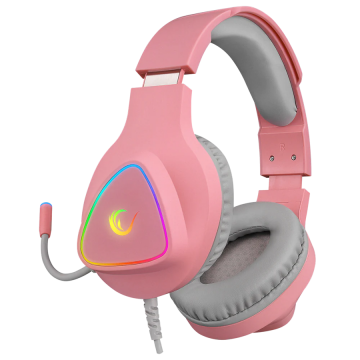 Slušalice sa mikrofonom gaming RAMPAGE M7 MONCHER pink, RGB LED, USB 7.1