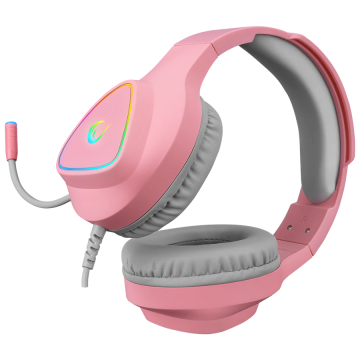 Slušalice sa mikrofonom gaming RAMPAGE M7 MONCHER pink, RGB LED, USB 7.1