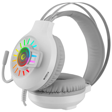 Slušalice sa mikrofonom gaming RAMPAGE RM-K44 ZENGIBAR White 7.1 Surround RGB Light Effect, 36094