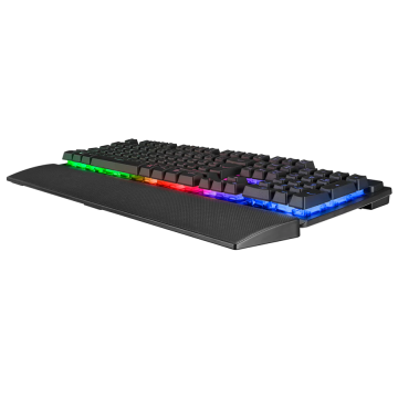 Tastatura gaming RAMPAGE KB-RX77 RUNNER Black USB Rainbow Illuminated US/ENGLISH LAYOUT Wrist Support, 39909