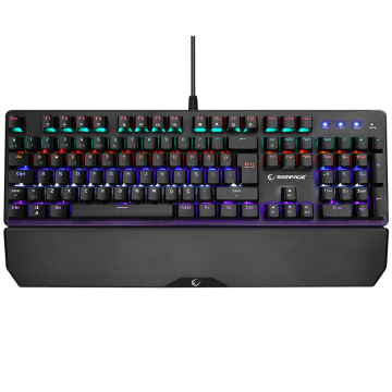 Tastatura gaming RAMPAGE KB-R86 UMBRA Black USB Rainbow Illuminated Red Switch US Layout Mechanical, 40385