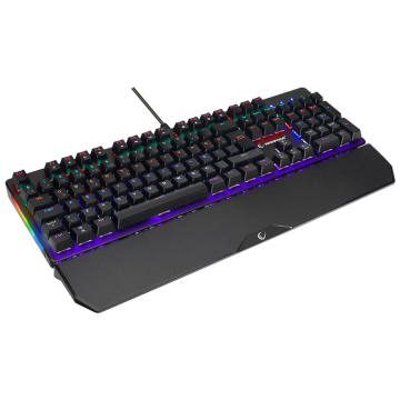 Tastatura gaming RAMPAGE KB-R86 UMBRA Black USB Rainbow Illuminated Red Switch US Layout Mechanical, 40385