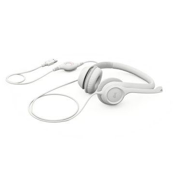 Slušalice sa mikrofonom, Logitech H390, USB, Noise-canceling Rotating microphone, Off-White, 981-001286