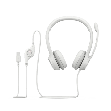 Slušalice sa mikrofonom, Logitech H390, USB, Noise-canceling Rotating microphone, Off-White, 981-001286
