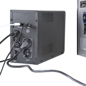 UPS GEMBIRD EG-UPS-035, USB and LCD display, 2000 VA, 1200W, black
