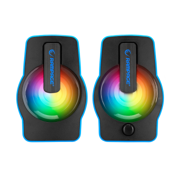 Zvučnici 2.0 gaming RAMPAGE RMS-G7 FALSETTO, 6W, RGB LED blue, 3,5mm + USB napajanje, 30258