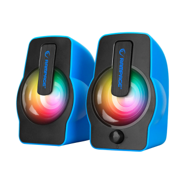 Zvučnici 2.0 gaming RAMPAGE RMS-G7 FALSETTO, 6W, RGB LED blue, 3,5mm + USB napajanje, 30258