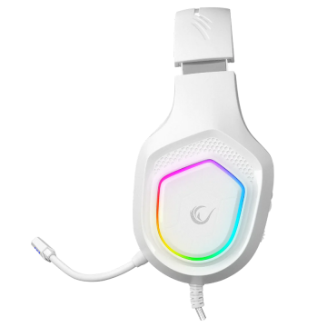 Slušalice sa mikrofonom gaming RAMPAGE RM-K90 VECTOR white, RGB LED, Type-C, 40533