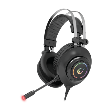 Slušalice sa mikrofonom gaming RAMPAGE RM-K1 PULSAR black, USB 7.1 surround, vibracija, RGB, 31639