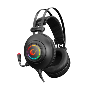 Slušalice sa mikrofonom gaming RAMPAGE RM-K1 PULSAR black, USB 7.1 surround, vibracija, RGB, 31639