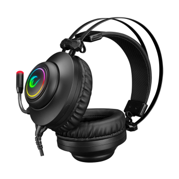 Slušalice sa mikrofonom gaming RAMPAGE RM-K1 PULSAR black, USB 7.1 surround, vibracija, RGB, 31639