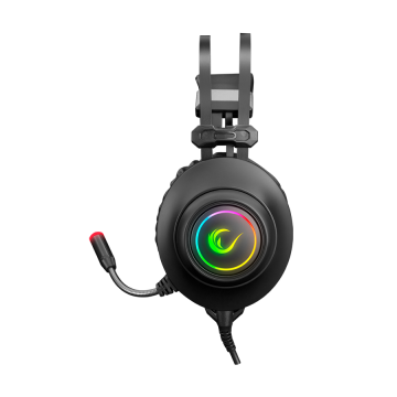 Slušalice sa mikrofonom gaming RAMPAGE RM-K1 PULSAR black, USB 7.1 surround, vibracija, RGB, 31639