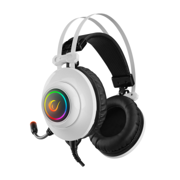 Slušalice sa mikrofonom gaming RAMPAGE RM-K1 PULSAR white, USB 7.1 surround, vibracija, RGB, 36129