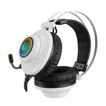 Slušalice sa mikrofonom gaming RAMPAGE RM-K1 PULSAR white, USB 7.1 surround, vibracija, RGB, 36129