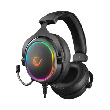 Slušalice sa mikrofonom gaming RAMPAGE ONYX-S Black USB 7.1 Version RGB Led Headset on line led and volume Controller