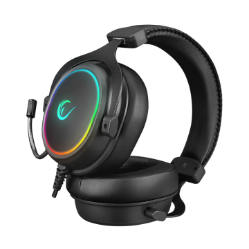 Slušalice sa mikrofonom gaming RAMPAGE ONYX-S Black USB 7.1 Version RGB Led Headset on line led and volume Controller