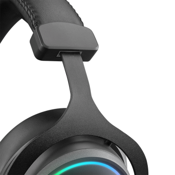 Slušalice sa mikrofonom gaming RAMPAGE ONYX-S Black USB 7.1 Version RGB Led Headset on line led and volume Controller