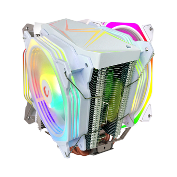 CPU hladnjak RAMPAGE OCTAGON C60 White 57CFM 1800RPM 2x12cm ARGB AM5/LGA1700 Compatible Air Cooled CPU Fan