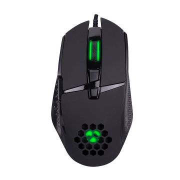 Miš gaming Everest RAGE-X1 Usb Black Led Illuminated 6400dpi 8 Buttons Programable Gaming Mouse with top holes design, Sunplus 1