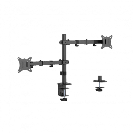 NOSAČ ZA DVA MONITORA GEMBIRD MA-D2-03, montaža na stol, tilt, swivel), 17”-32”, up to 9 kg