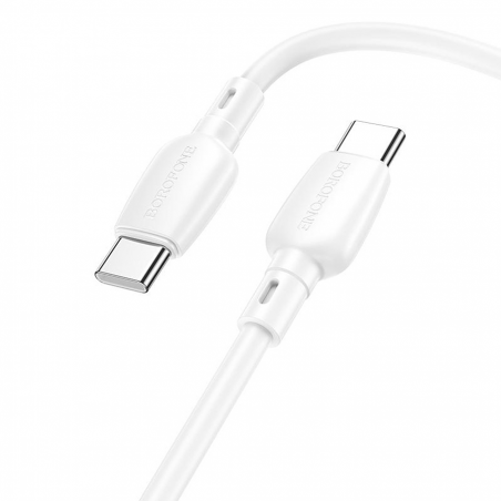 USB kabal Type-C to Type-C BOROFONE BX93 Super power 60W fast charging data white, 1m