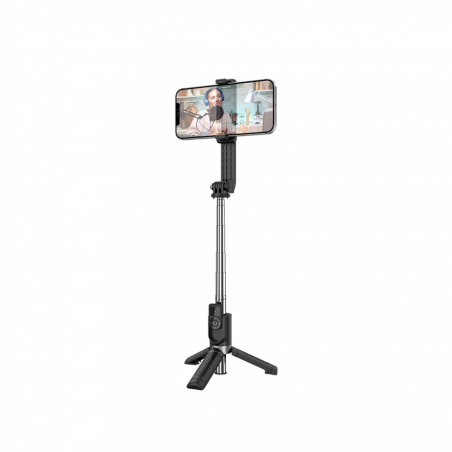 Stativ tripod selfie za mobitel do 7″ + daljinski bluetooth BOROFONE BY9 Streamer mini live broadcast black