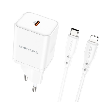 USB punjač sa kablom 1m Type-C to iPhone/lightning BOROFONE BN6 PD20W Type-C set white