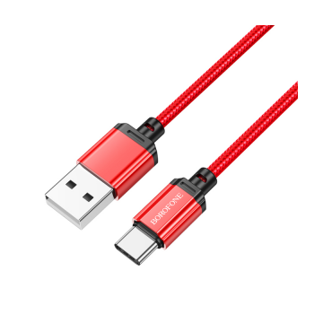 USB kabal 1m BOROFONE BX87 Sharp charging data USB to Type-C red