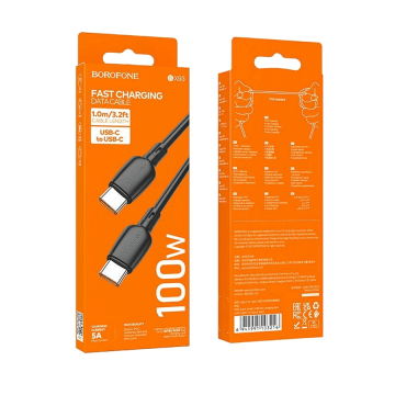 USB kabal 1m BOROFONE BX93 Super power 100W fast charging data Type-C to Type-C black