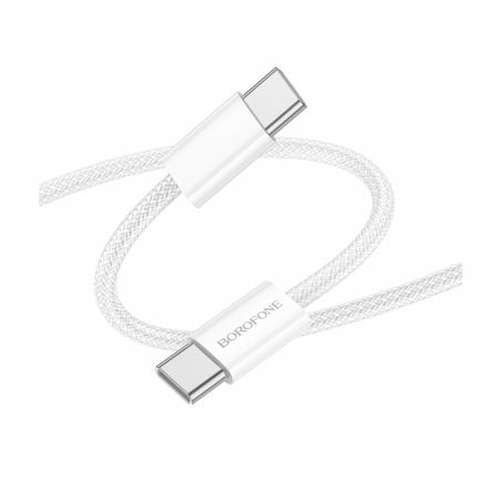USB kabal 1m BOROFONE BX103 Original 60W charging data Type-C to Type-C white