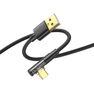 USB kabal BOROFONE BU39 Rio Transparent Discovery Edition charging data cable Type-C black 1,2m, 2,4 A