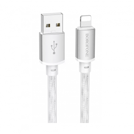 USB kabal BOROFONE BX95 Vivid PD silicone charging data cable 1m, 20W iPhone/lightning silver