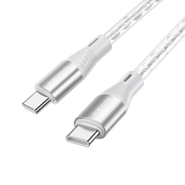 USB kabal BOROFONE BX96 Ice crystal silicone charging data cable1m, 2,4A, iPhone/lightning gray