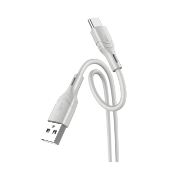 USB kabal BOROFONE BX99 3,0 A, Method silicone charging data cable 1m, USB to type-c gray
