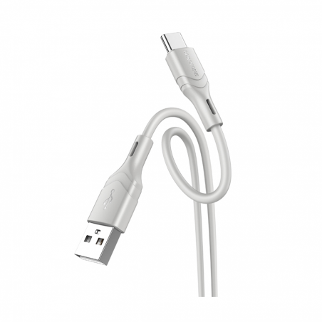 USB kabal BOROFONE BX99 3,0 A, Method silicone charging data cable 1m, USB to type-c gray