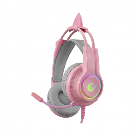Slušalice sa mikrofonom gaming RAMPAGE RM-K91 X-CATTY Pink USB 7.1 Version RGB Gaming Headset, 36032