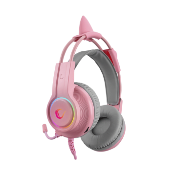 Slušalice sa mikrofonom gaming RAMPAGE RM-K91 X-CATTY Pink USB 7.1 Version RGB Gaming Headset, 36032