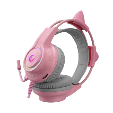 Slušalice sa mikrofonom gaming RAMPAGE RM-K91 X-CATTY Pink USB 7.1 Version RGB Gaming Headset, 36032