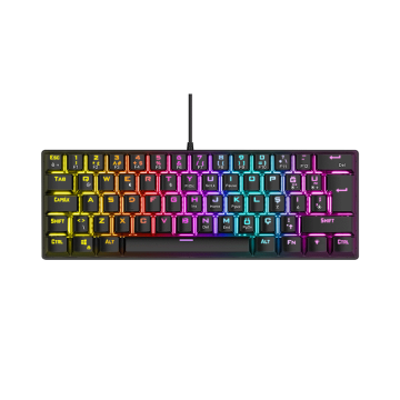 Tastatura gaming RAMPAGE PLOWER K60 Black US Layout Wrist Support Blue Switch Gaming Keyboard, 37257