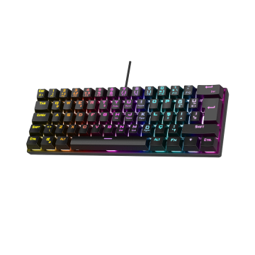 Tastatura gaming RAMPAGE PLOWER K60 Black US Layout Wrist Support Blue Switch Gaming Keyboard, 37257