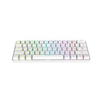 Tastatura gaming RAMPAGE KB-RX63 B-ATOM White Bluetooth RGB Backlight RED SWITCH US Layout 63 Mini, 39912