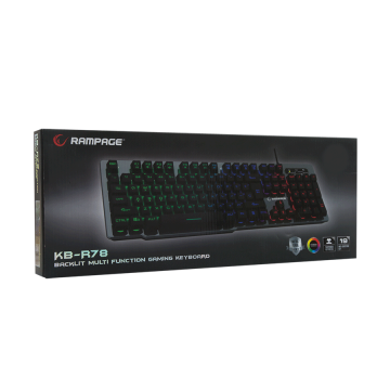 Tastatura gaming RAMPAGE KB-R78 Gray / Black USB Rainbow Backlight BiH Layout Gaming Keyboard, 30859