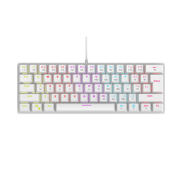 Tastatura gaming RAMPAGE PLOWER K60 White US Layout Wrist Support Blue Switch Gaming Keyboard, 37254